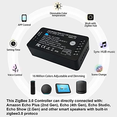 Gidealed GL-C-008P Zigbee 3.0 Led Controller Pro Work With Zigbee Hub Bridge Echo Plus For Rgbw Rgbww Rgbcct Led Light Strip thumb #4
