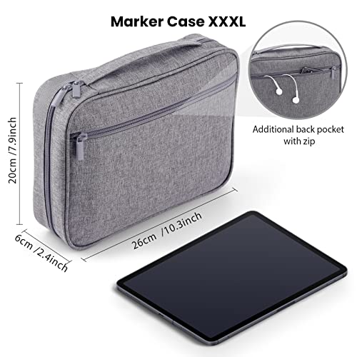 Gutliebe Large Pencil Case With Compartments, Xxl Marker Case Extra Big Capacity Multi-Functional Waterproof Portable For Artist School Student Boys Office Adult Bible Cover (Grey) #TOP2