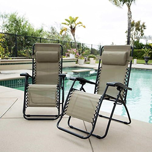 Caravan Canopy Zero Gravity Reclining Outdoor Lounge Chair 2-Pack (Blue)