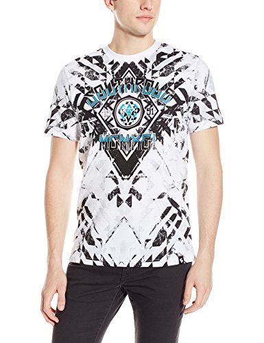 Southpole Men's High Definition Foil and Screen Print T-Shirt with Crystal Patterns