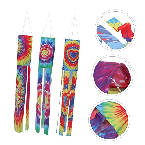 Drapeaux wind sock tie dye pour animer une décoration de cour extérieure fixe - 4