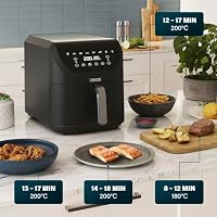 Princess SlimFry Heißluftfritteuse - Platzsparendes Design - BPA-frei - 8 L - 8 Programme - Einstellbare Temperatur & Timer - 2.000 W - 182256, Schwarz – Ansicht 9