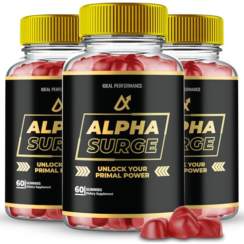 Alpha Surge Gummies, Official Alpha Surge Gummies for Men - Maximum Strength Performance, All Natural Support Overall Health and Wellness, AlphaSurge Advanced Formula Support Gummy Reviews (3 Pack)