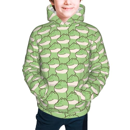Cute Smile Face Crocodile Kids Pullover Hoodies Boys Sweatshirts Girls Athletic Clothes with Pocket2
