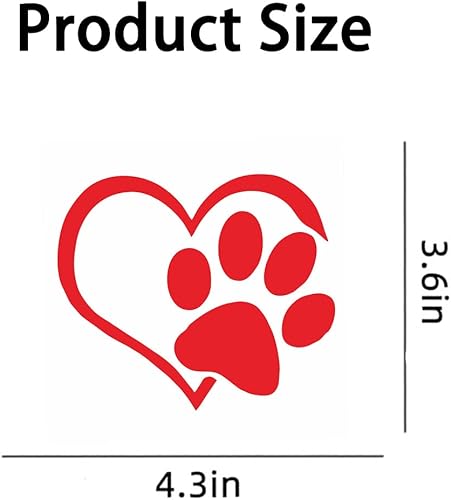 Miniatura 2 de Calcomanía de vinilo de corazón de perro con diseño de pata de perro, paquete de 3 calcomanías con estampado de patas de cachorro para ventana de