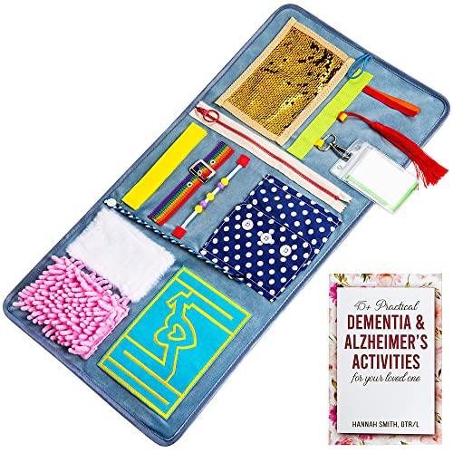 Product Image of the Assistex Fidget Blanket for Adults with Dementia – Sensory Toys for Alzheimer’s Patients, Activity Mat for Seniors with Dementia, Busy Blanket with Sensory Toys for Elderly, with Guide Book