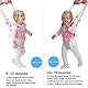 Lauflernhilfe Gehhilfe für Baby, IULONEE Baby Stehen und Gehen Lernen Helfer 4 in 1 Funktionale Verstellbar Walker Sicherheitsleinen für Kinder 7-24 Monate(Rosa)