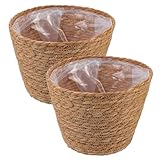 KAILIKETIY 2 Stück Geflochtener Blumenkorb aus Robustem Stroh Großer...