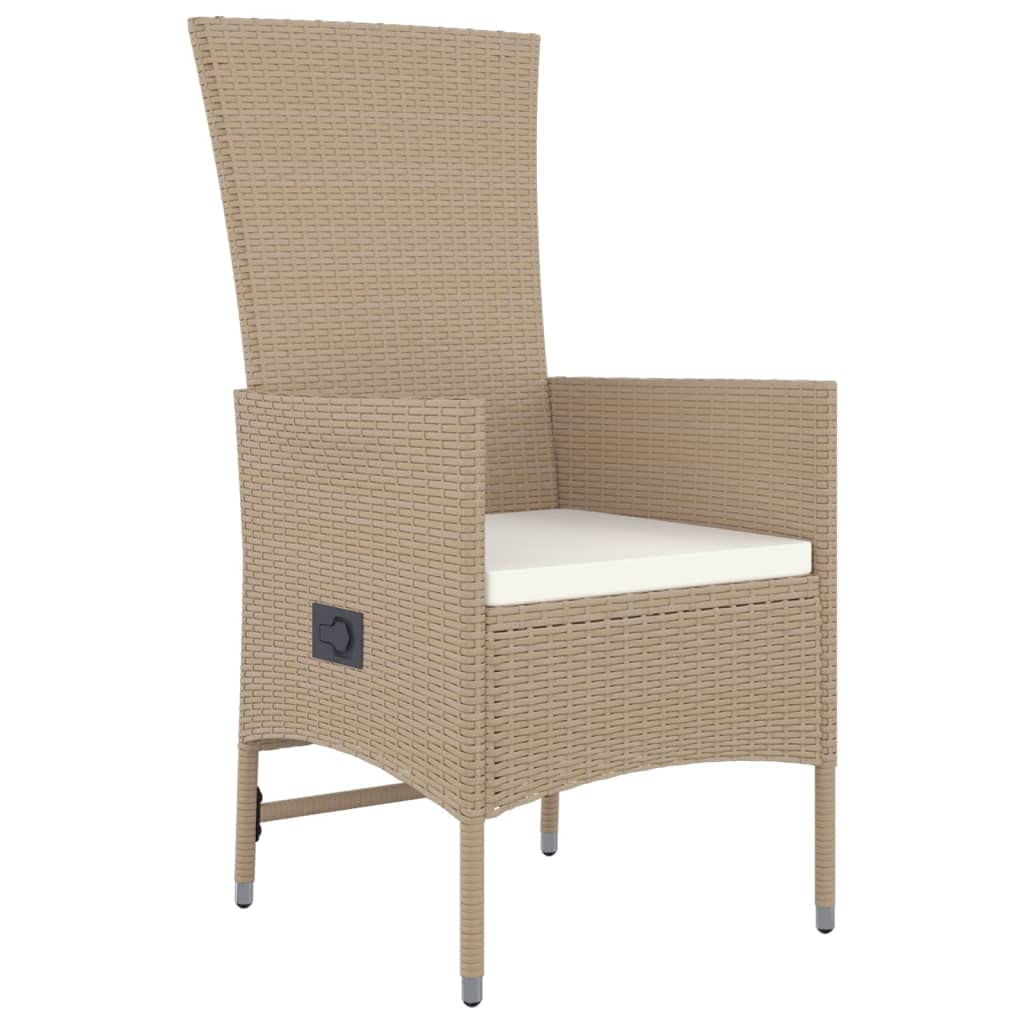 Juego de muebles de jardín de ratán de polirratán de color beige, diseño modular con marco de acero pulverizado, respaldo ajustable, hasta 110 kg