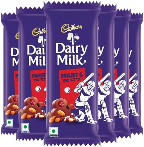 Cadbury Dairy Milk Fruit & Nut Chocolate Bar, 75 g (Pack of 6)