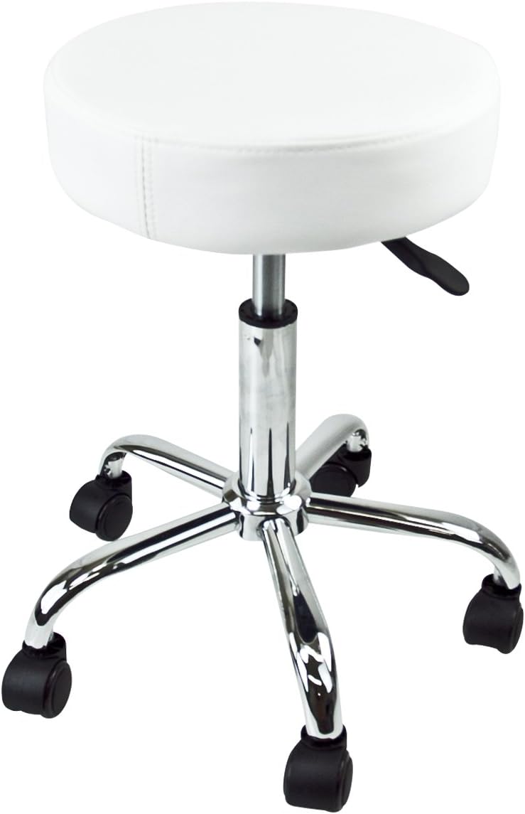 Massage Stool Hydraulic Chair Facial Salon Tattoo Beauty Dentist Doctor (White)