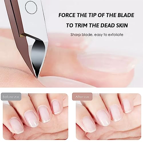 Nagelhautzange Professionelle,Nagelhautentferner NagelhautSchere, Edelstahl Hautschere Scharfem Schnitt Fein zur Entfernung Überschüssige Eingerissener Haut an Finger und Zehen, Rosa Farbverlauf