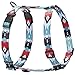HAVNBERG Hundegeschirr für kleine, mittel große und große Hunde, Brustgeschirr, H-Geschirr, schwarz, rot, türkis, weiß, Navajo Design Größen S, M, L (Navjao, S)