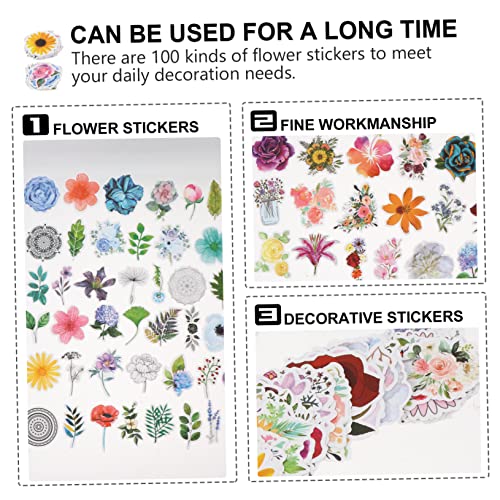 Ciieeo 300 Peças Flor Adesivo Impermeável Adesivo De Artesanato De Cartão Presentes De Recompensas P