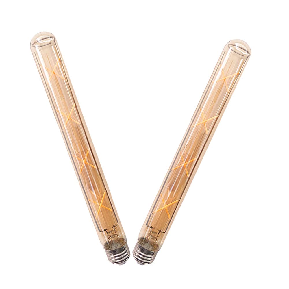 OUKAIDE E27 T30-300 8W Lampadina a LED tubolare Edison Lampadina vintage Lampadina a filamento E27 Led, stile antico Lampada a vite in vetro ambra retrò 680LM Bianco caldo 2700k (confezione da 2)