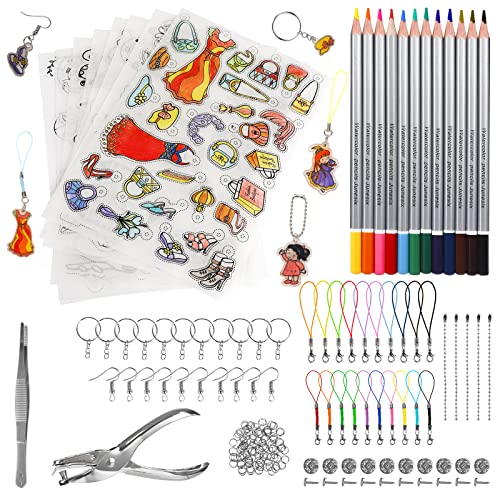 Taasmoog Schrumpffolie Set – 181 Teile Zum Basteln Mit Kindern, Inklusive Zubehör Für Schmuck & Deko