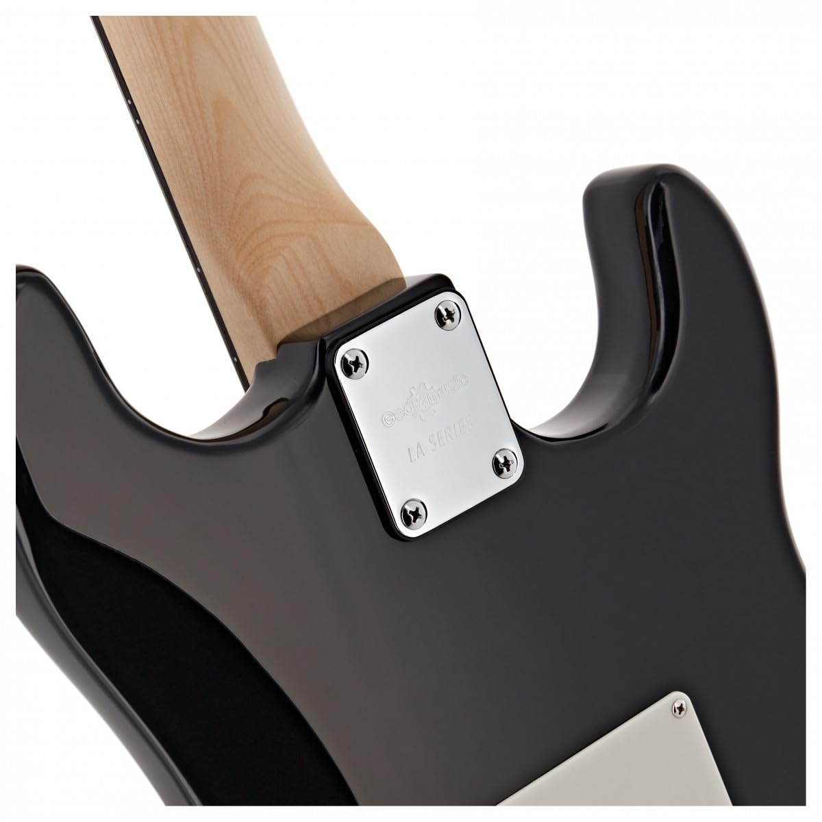 Chitarra Elettrica LA per Mancini + Pacchetto con Amplificatore Nero | Per chitarristi mancini principianti, corpo leggero e comodo, ampli EQ 2 bande con uscita cuffie, accessori inclusi
