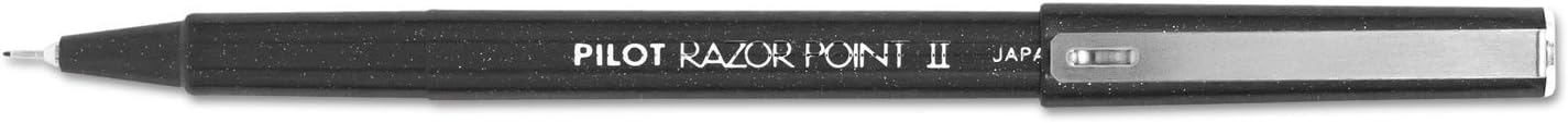 PILOT Razor Point II Fine Line Marker Stick Pens, Point (0.2mm) Black Ink, 12-Pack (11009) : Artists Pens : Office Products