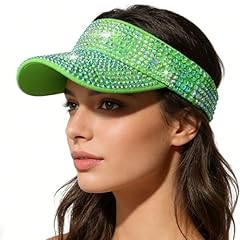 Green Hat+white Rhinestone