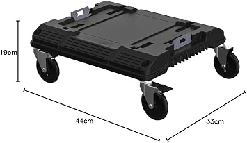 Stanley FatMax Pro-Stack Roll-Cart (extremely manoeuvrable thanks to 360° rotating wheels with parking brake, Black