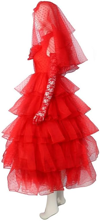 Women Ghost Costume Red Bride Wedding Dress Cosplay Halloween Outfits