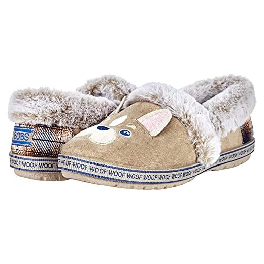Skechers BOBS Women's 113482 Slipper, Taupe, 8