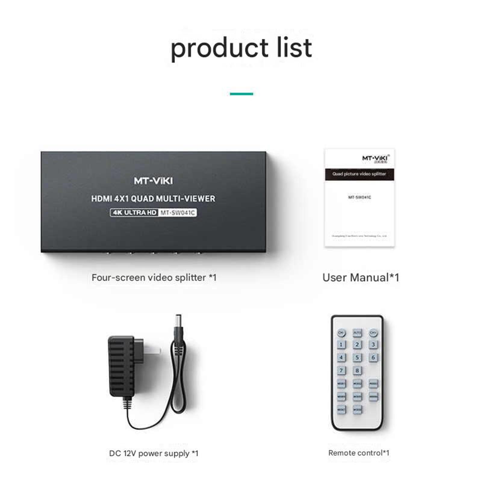 Switch HDMI Senza Soluzione di continuità, Splitter Schermo, Distributore Sincrono Audio/Video con Risoluzione 4K, Supporta Ingressi Sorgente di Segnale E Schermi di Uscita(9 Ports)