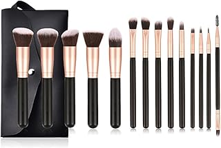 14 Pcs Cosmetic Brush Sets Rose Gold Makeup T...