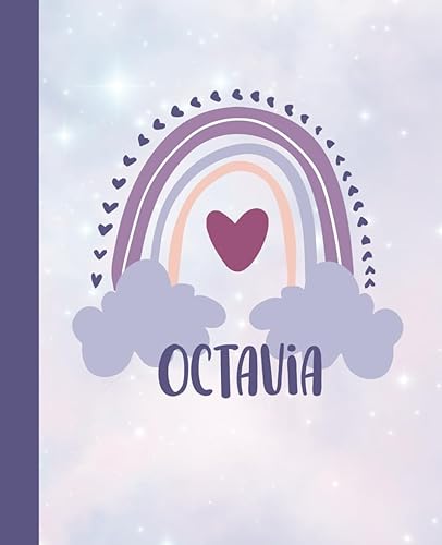 Octavia A personalized Rainbow Primary Draw and Write Composition notebook with name Kindergarten to Grade 3 for Handwriting and story writing