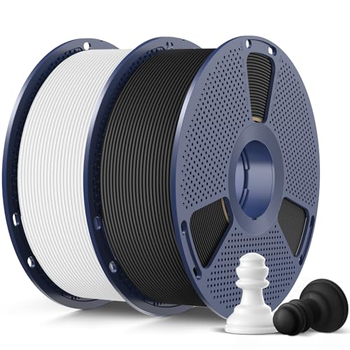 Image of SUNLU High Speed Matte PLA 3D Printer Filament 1.75mm 2KG, Black+White | Up to 600mm /s Fast, Smooth PLA Matte Filament, Fits Most FDM 3D Printers, 1KG Reusable Spool, 2Packs