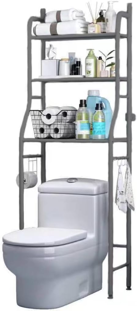3-Shelf Bathroom Organizer Over The Toilet, Bathroom Spacesaver (Pink)