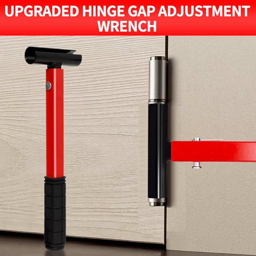 Image of 4-in-1 Door Hinge Adjustment Tool Kit, Professional Hinge Gap Adjusting Wrench for Cabinet Doors and Furniture Assembly, Heavy Duty Painted Steel Hinge Bender Wrench with Rubber Grip