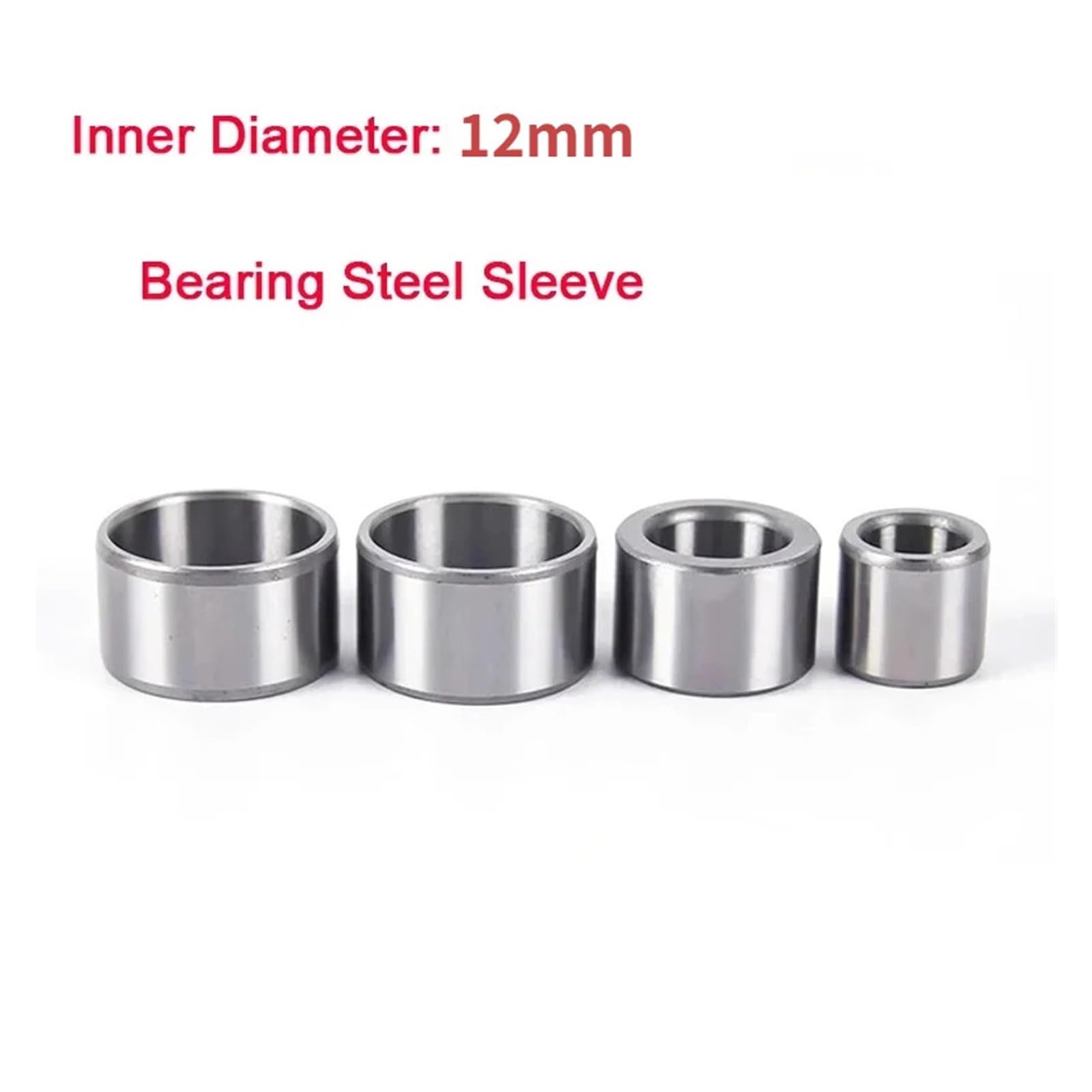 2 Stück Lagerstahlhülsen – 12mm Innendurchmesser, Außen 14-22mm, ölfreie Gleitlagerbuchse, Verschleißfest, Für Maschinenbau & Industrie