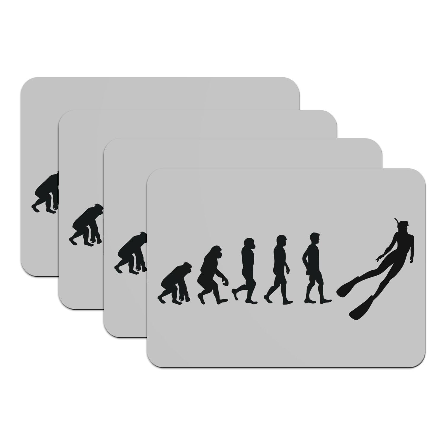 Sets de table de plongée gris en caoutchouc lavable pour athlète