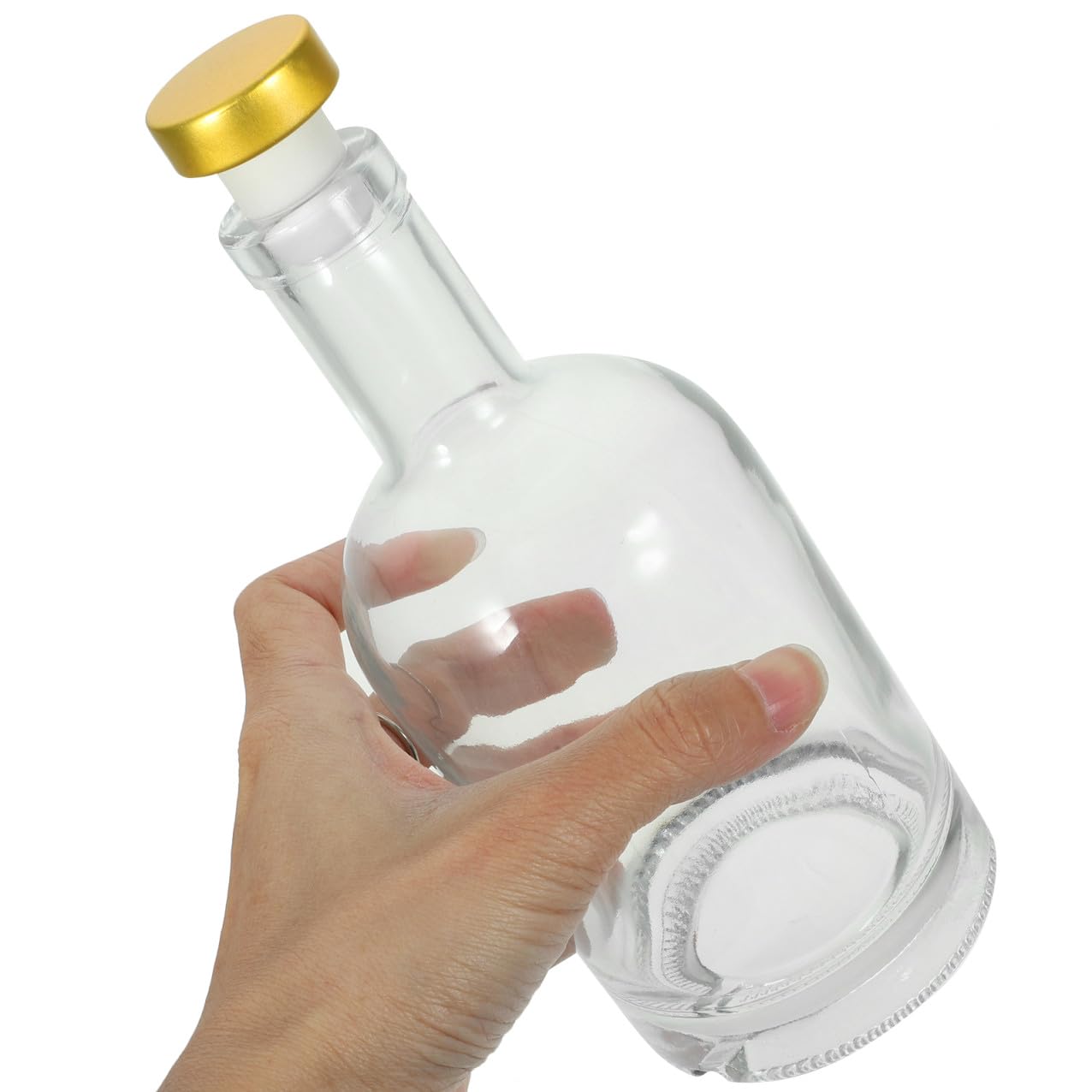 2 Stück-pack Dickwandige Glasflasche 375ml, Transparent | Breite Öffnung, Anti Rutsch Boden, Fein Abgedichtet, Leicht zu Reinigen, 375ml Fassungsvermögen Zufällige Farbe