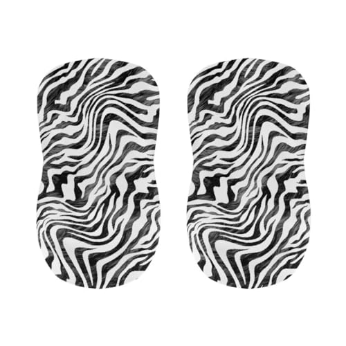 Image of Bar Chair Stool Cover,Zebra-Stripe 4 Pack Stretch Chair Slipcover for Counter Height Bar Stool Anti-Scratches Chair Covers