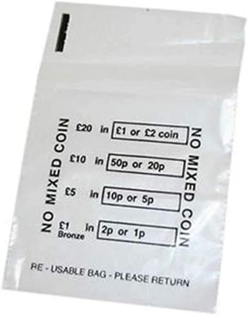 A Pack of Eco Friendly Coin Money Bank Bags Cash Handling Banking - UK Seller (1000)