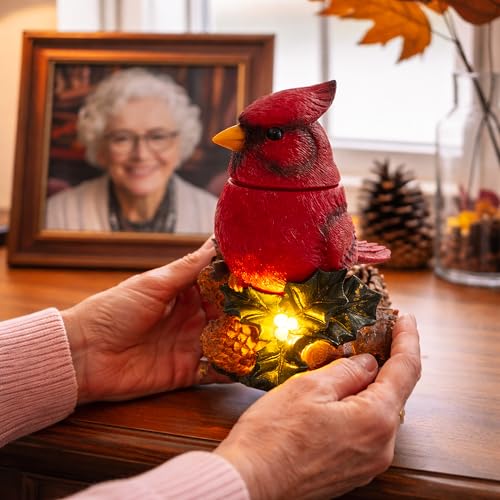 Estatua Decorativa de Cardinal Rojo de Resina Pintada a Mano miniatura 5