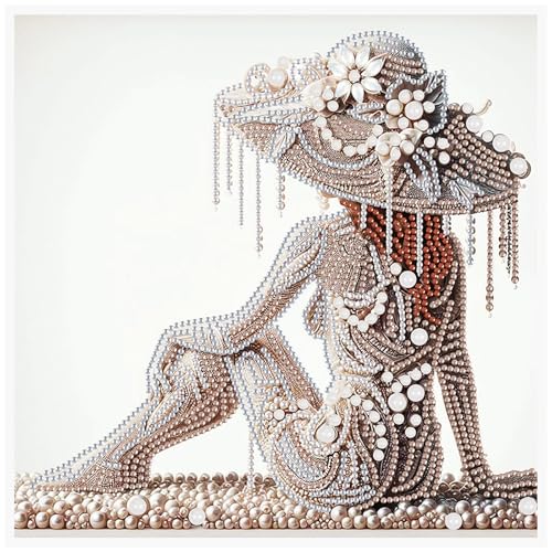 LazyFold Special Shape Diamond Art Kits for Beginners, Elegant Lady Diamond Art Painting Kits for Adults, Crystal Rhinestones Diamond Art Painting for Home Wall Decoration Gift