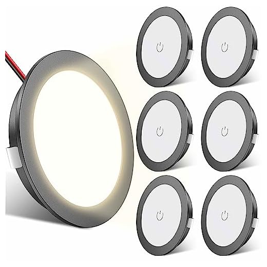 tortoise 12v Rv Led Lights for Camper Vans,Rv Ceiling Lights Led 12v with Dimmer Switch for Boat Car Interior Puck Light for Caravan Cabin Truck Motorhome Sailboat(6 Pack Warm Light)