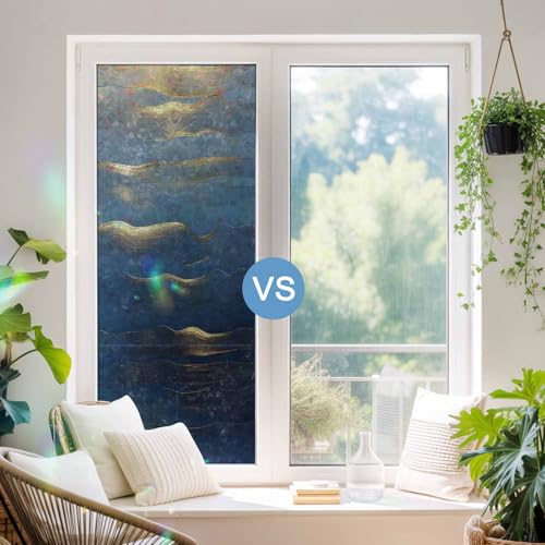 Película Decorativa para Ventanas Azul Marino 17.7 x 39.3 in miniatura 4