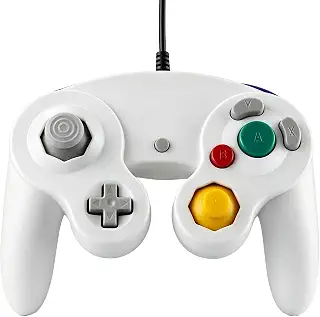 Hongjiwa アナログジョイスティック搭載 ゲームキューブコントローラー 長時間操作疲れにくい レトロゲーム用 (White) | 高精度アナログジョイスティック搭載で繊細なゲーム操作に対応 NGC Wii機種に高互換性 握りやすい設計で長時間プレイに適しコンパクト収納可能でゲームギフトにも人気