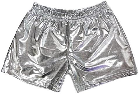 wenchoice Silver Shorts for Dance/Gymnastic/Swimming Girls L(4-6 Years)