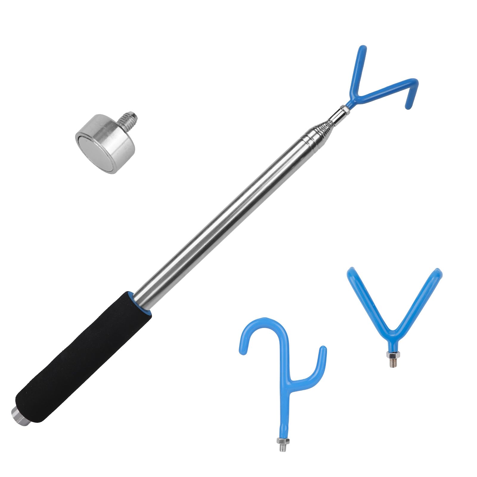 Telescopic Pickup Tool Magnetic Telescoping Pole with Double Hook & S-Hook