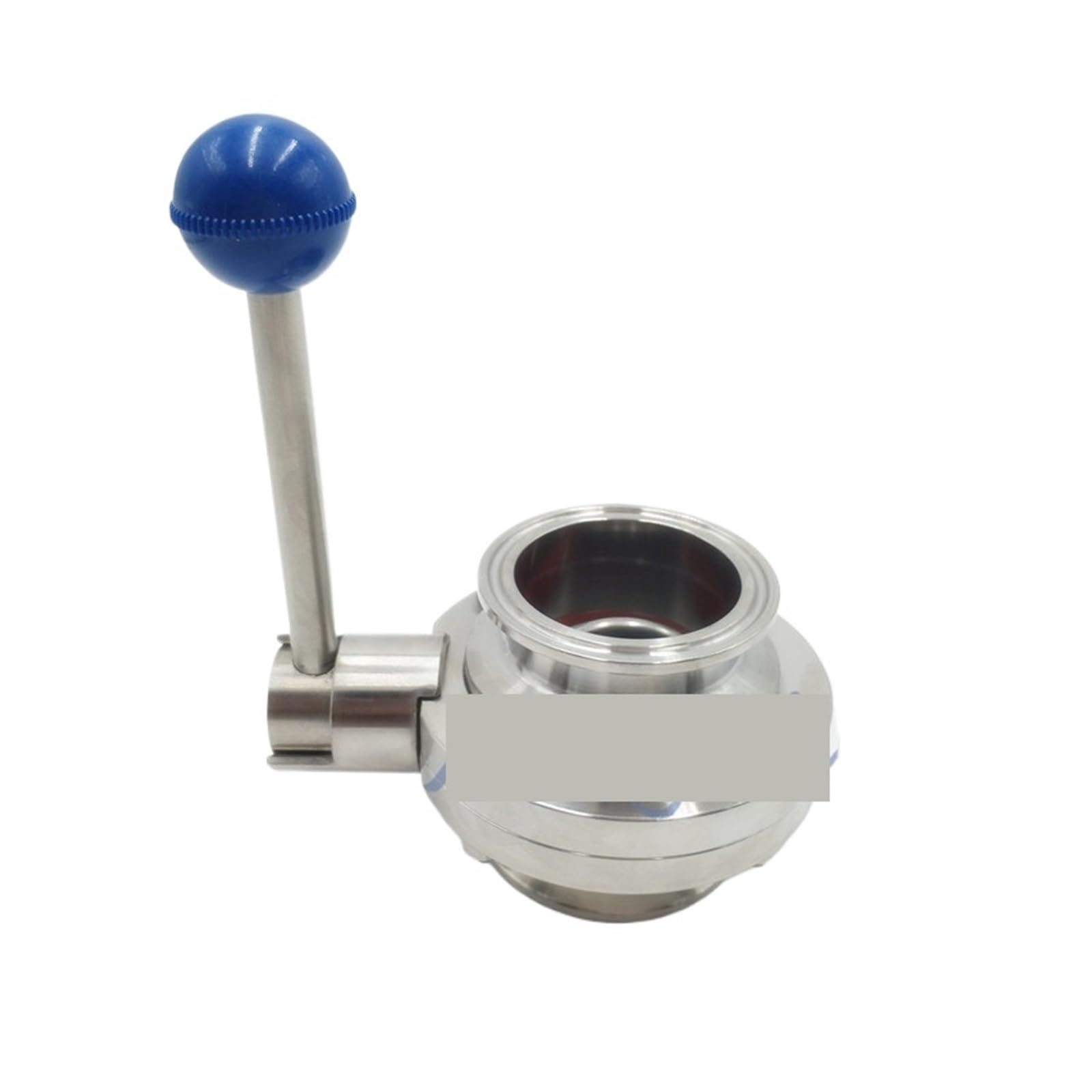 BALYDLUL 1-1/2" Sanitary Butterfly Valve Stainless Steel 304 Tri-Clamp OD 50.5MM Silicone Sealing