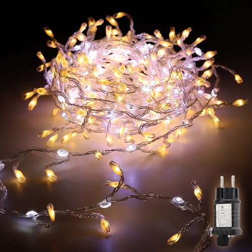 SALCAR 3m 160 LED Lichterkette Außen, Warmweiß & Kaltweiß...