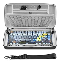 GEEKRIA Keyboard Carrying Bag, Compatible with GravaStar Mercury K1/ Mercury K1 Pro/ K1 Lite/ V75 Pro/ V75 Lite/ V75 HE/ V75 Pro HE, EVA Hard Shell Travel Replacement Case (Dark Gray)