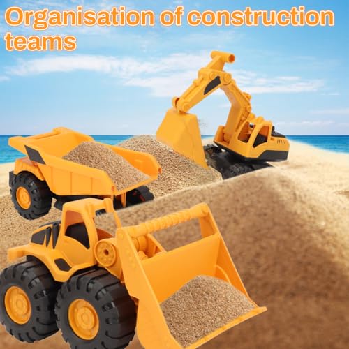 XLZJYIJ 3 Stück Sandspielzeug Bagger Sandkasten, Verwendung Kipplaster Bagger Strandspielzeug Auto, Sandkasten Spielzeug, Strandspielzeug Auto, Spielzeug Set ab 1-5 Jahr Mädchen Junge Sommerspielzeug