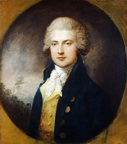 Tableau portrait d'un associé de Theof Wales par Gainsborough, impression d'art sur toile 60x90cm