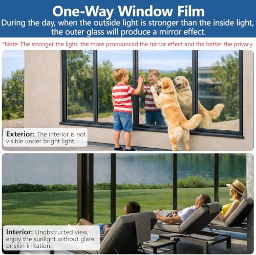 Niviy Home Window Tint Film Heat Blocking, One Way Window Film 17.5"x 78.7" - image 2